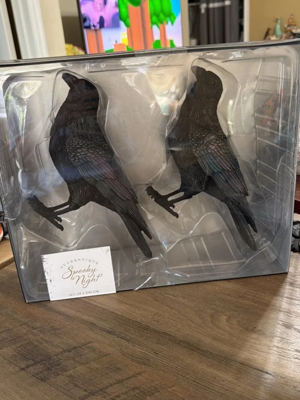 Spooky Night Set of 2 Raven Figurines Decor - 7